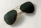 Nuovi occhiali Ray Ban Aviator RB 3025 W3234 in oro / verde con piccoli occhiali da sole da 55 mm