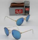 Ray Ban ROUND RB 3447 112 / 4L 50mm Matte Gold Frame / Blue Mirror Lens polarizzato