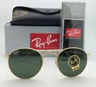 Nuovi occhiali da sole Ray-Ban ROUND METAL RB 3447 001 47-21 Gold con lenti G-15 Green