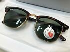 Ray-Ban Clubmaster Sunglasses Polarized RB3016 990/58 51mm Tortoise / Green Lens !!