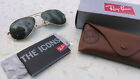 Mens Authentic Ray-Ban Aviator Occhiali da sole RB3025 L0205 Gold Green Lenses 58 Med.