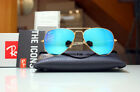 Nuovi occhiali da sole Ray Ban Aviator RB3025 112/17 Montatura in oro Specchio blu da 58 mm Unisex