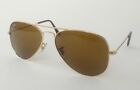 Nuovi autentici occhiali da sole RB 3025 001/33 oro / marrone di grandi dimensioni 62mm con custodia