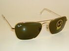 Nuovi occhiali da sole RAY BAN Montatura in oro CARAVAN RB 3136001 Lenti in vetro G-15 55mm