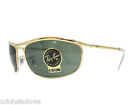 nuovi autentici occhiali da sole RAY BAN Olympian RB3119 001 oro / cristallo verde 62m