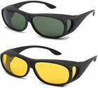 Occhiali da vista per la visione notturna Tac HD Driving Men Sport Wraparound Fit Over Sunglasses